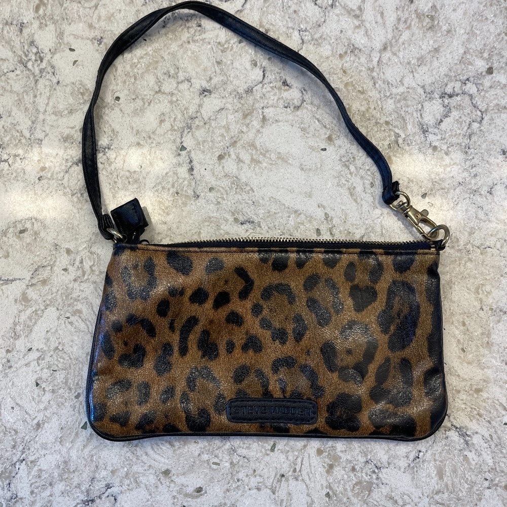 Steve Madden Leopard Print Wristlet Clutch - Brown & Black